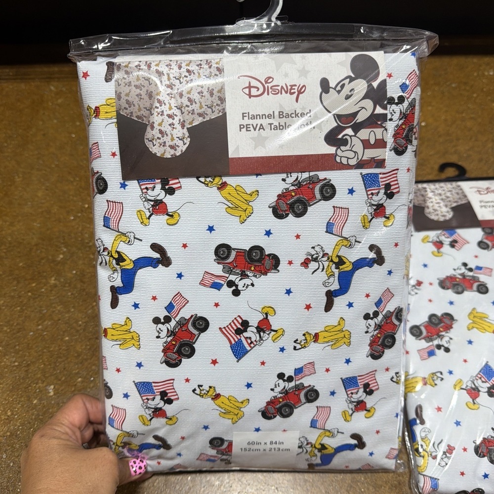 2‎ NEW Peva Mickey Mouse Flannelback Tablecloths 60"x84" Best Brands
